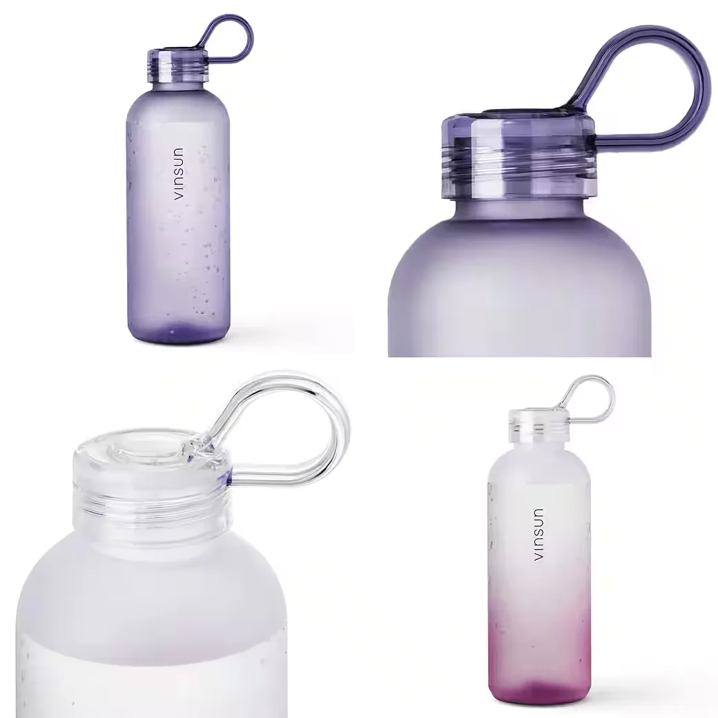 VINSUN Trinkflasche 650 ml Tritan auslaufsicher kohlensäuregeeignet