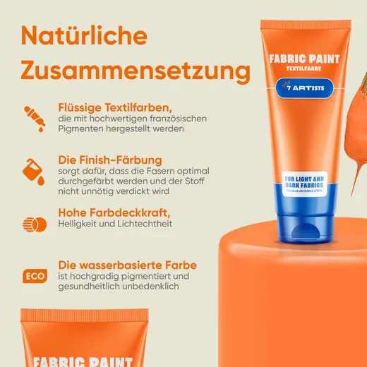 7 ARTISTS Textilfarbe 60 ml deckend für helle und dunkle Stoffe