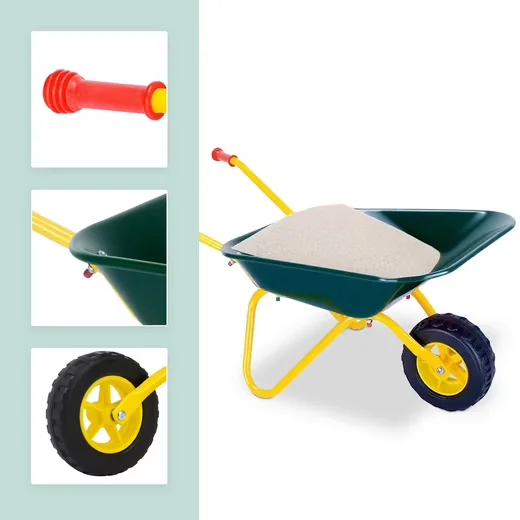 Relaxdays Gartenset für Kinder mit Schubkarre