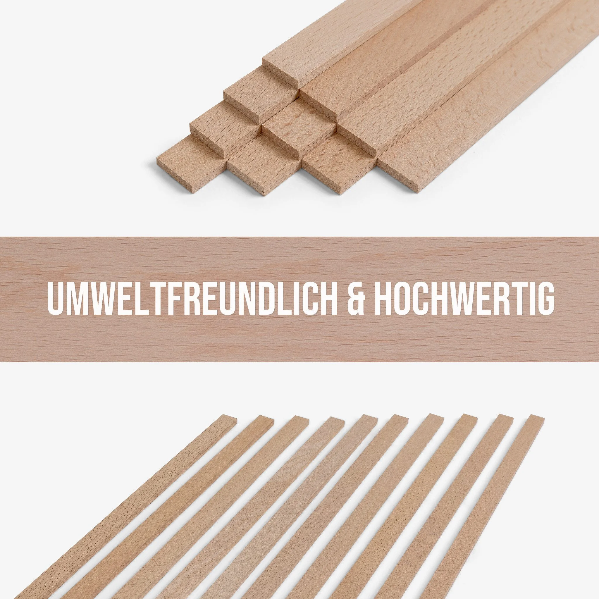 Woodsellers Kantholz Holzleisten 10er Set Buche gehobelt 8x20x500 mm