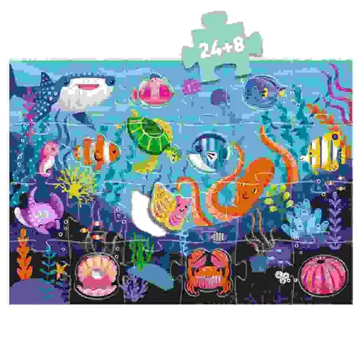 DJECO Tactilo Meer Tastpuzzle 24+8 Teile für Kinder