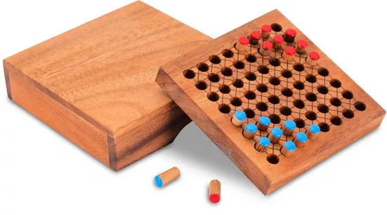 LOGOPLAY Halma Brettspiel für 2 Spieler Rot Blau