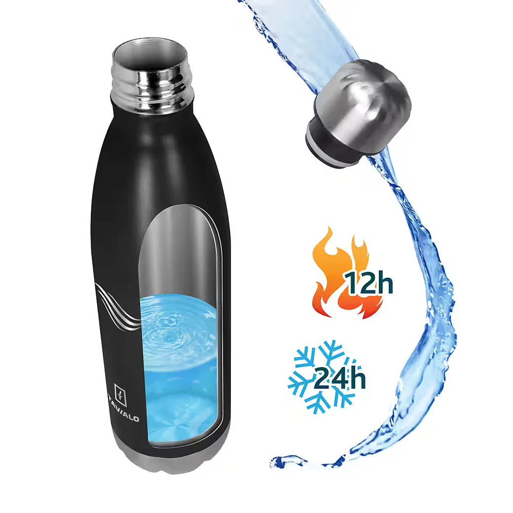 TAVIALO Isolierflasche 500 ml Edelstahl Trinkflasche BPA frei