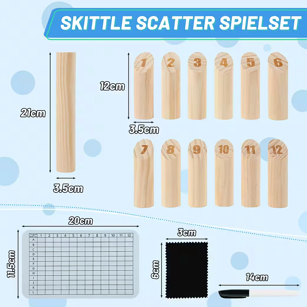 CLANMACY Kubb Wikingerspiel aus Holz mit Nummern Wurfspiel