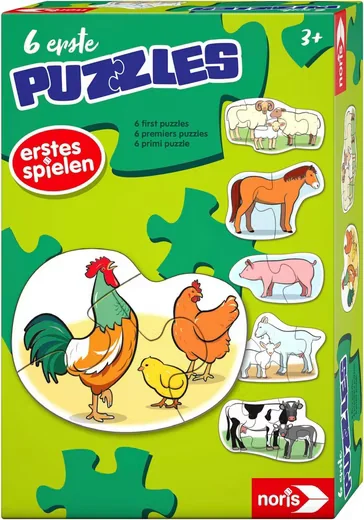 NORIS 6 Erste Puzzles Bauernhoftiere Puzzleset für Kinder