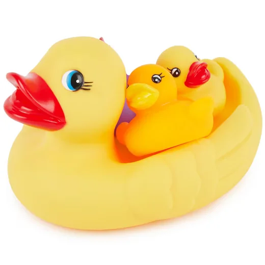 BIECO Badeenten-Set Schwimmenten Familie 4 Stück Badespielzeug