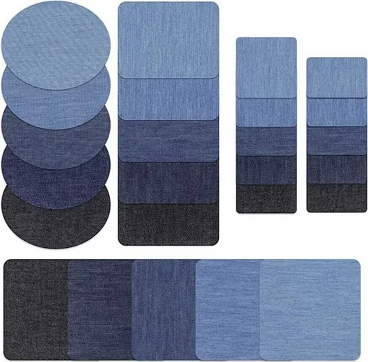 FELIXLEO Bügelflicken Denim Baumwolle oval für Jeans Jacken Taschen