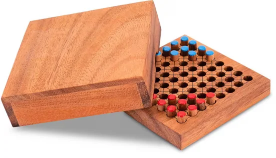 LOGOPLAY Halma Brettspiel für 2 Spieler Rot Blau