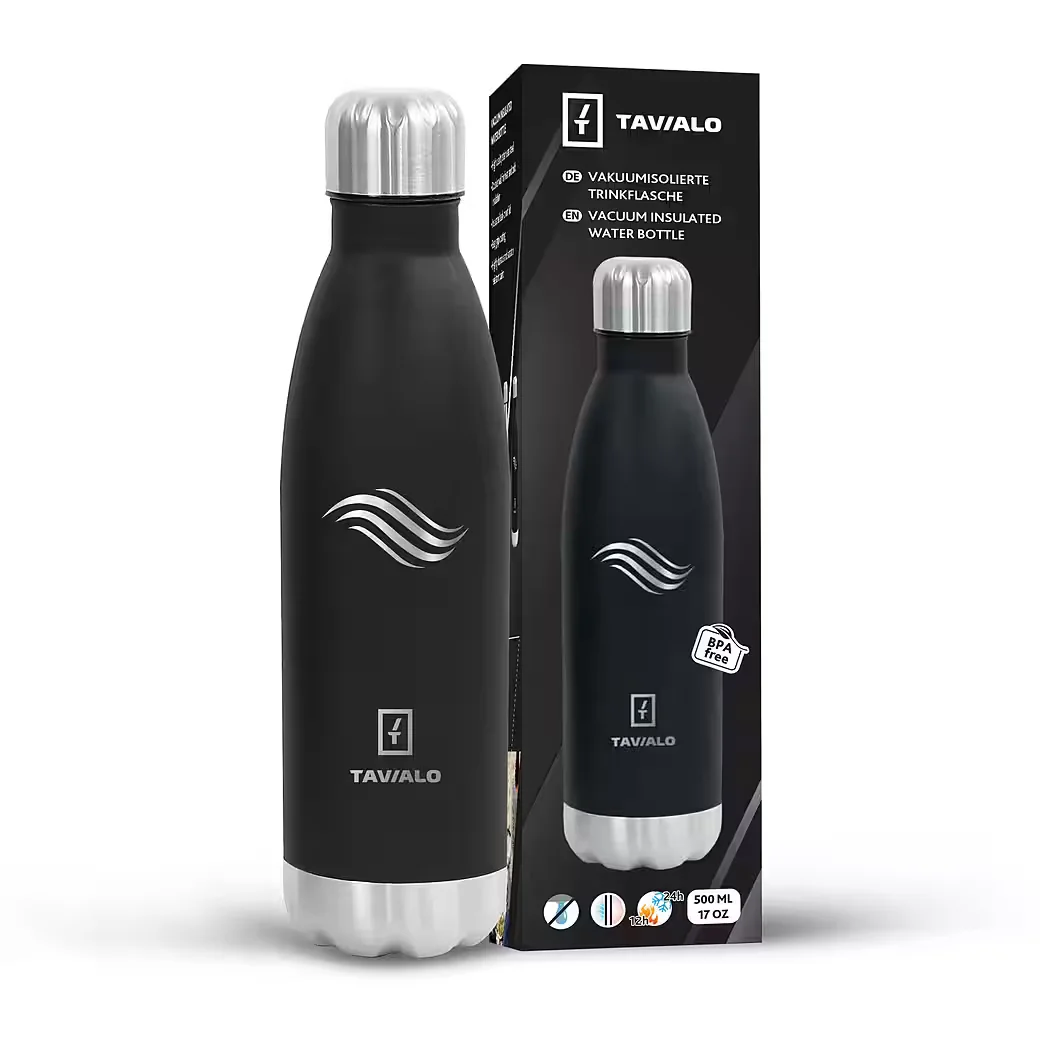TAVIALO Isolierflasche 500 ml Edelstahl Trinkflasche BPA frei