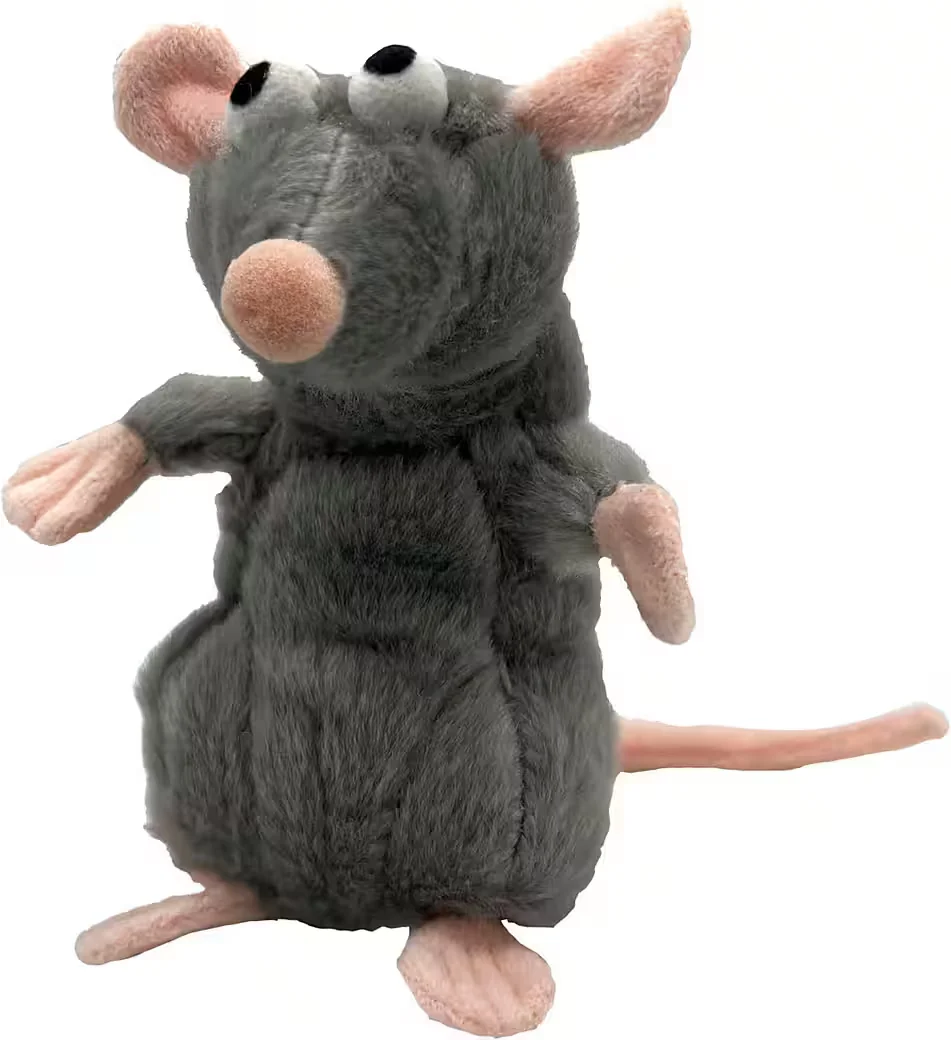AUMÜLLER Plüschmaus Katzenkissen Ratte Cedric grau mit Sand