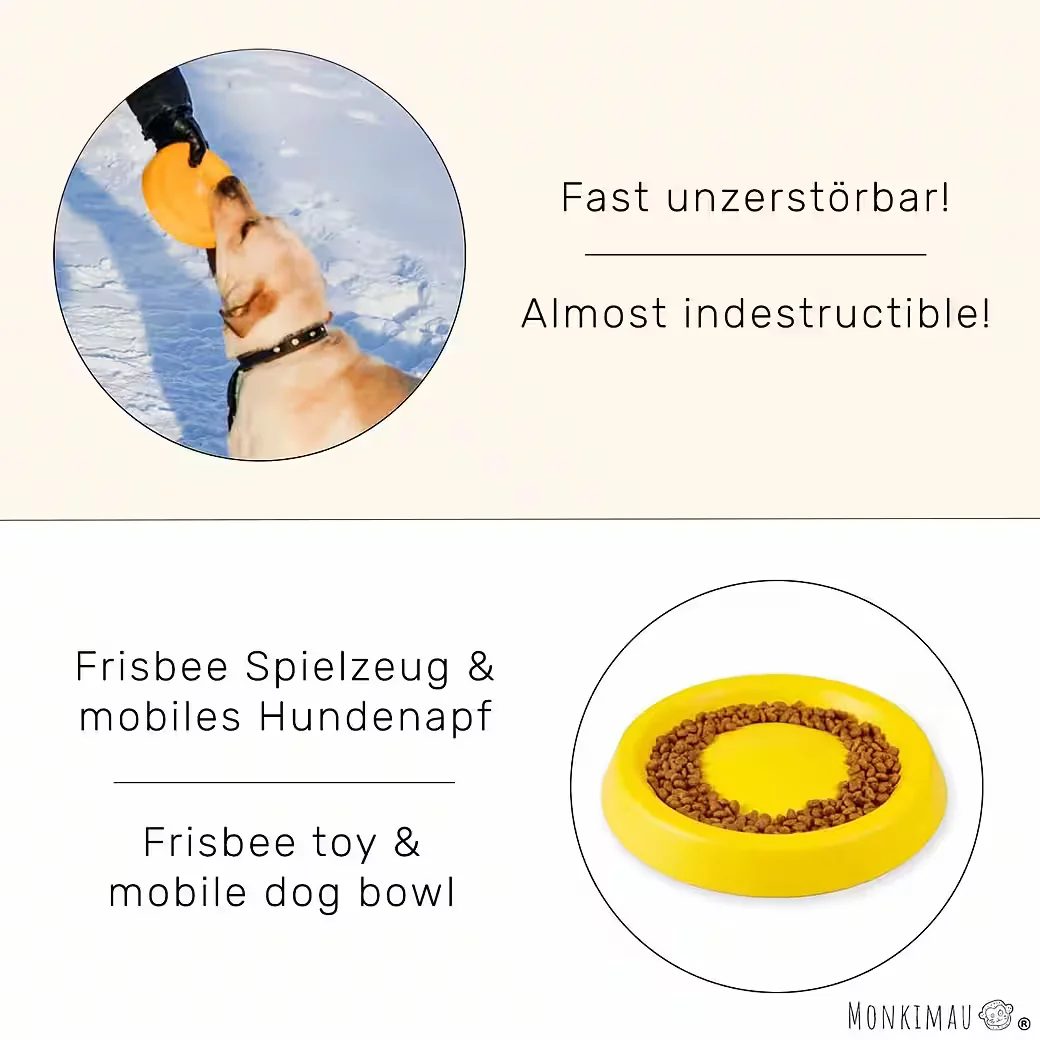 MONKIMAU Hundespielzeug Frisbee unzerstörbar EVA gelb Packung