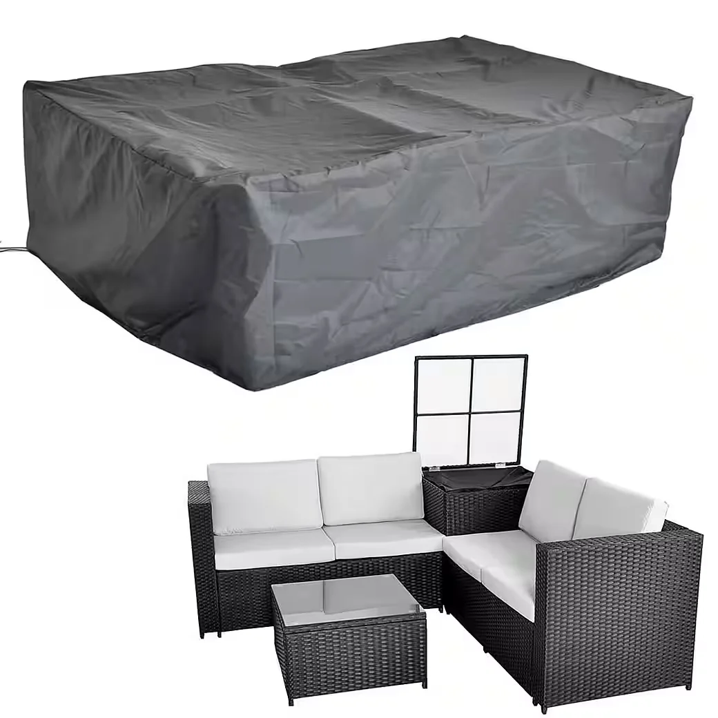 FEEL2HOME Gartenmöbel Schutzhülle 185x185x70 cm Schwarz Kordelzug