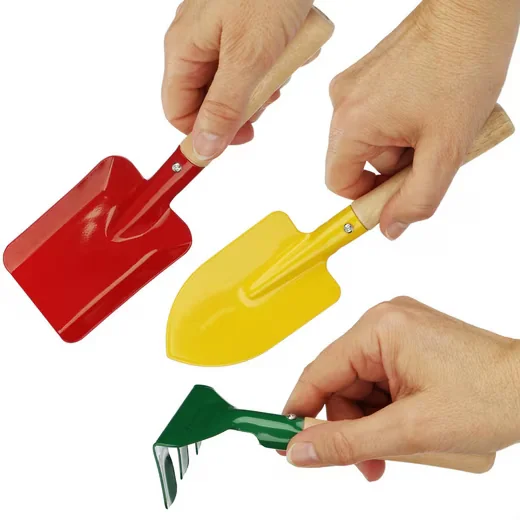COM-FOUR Spielzeug Gartenset Gartenwerkzeug Harke Schaufel Spaten