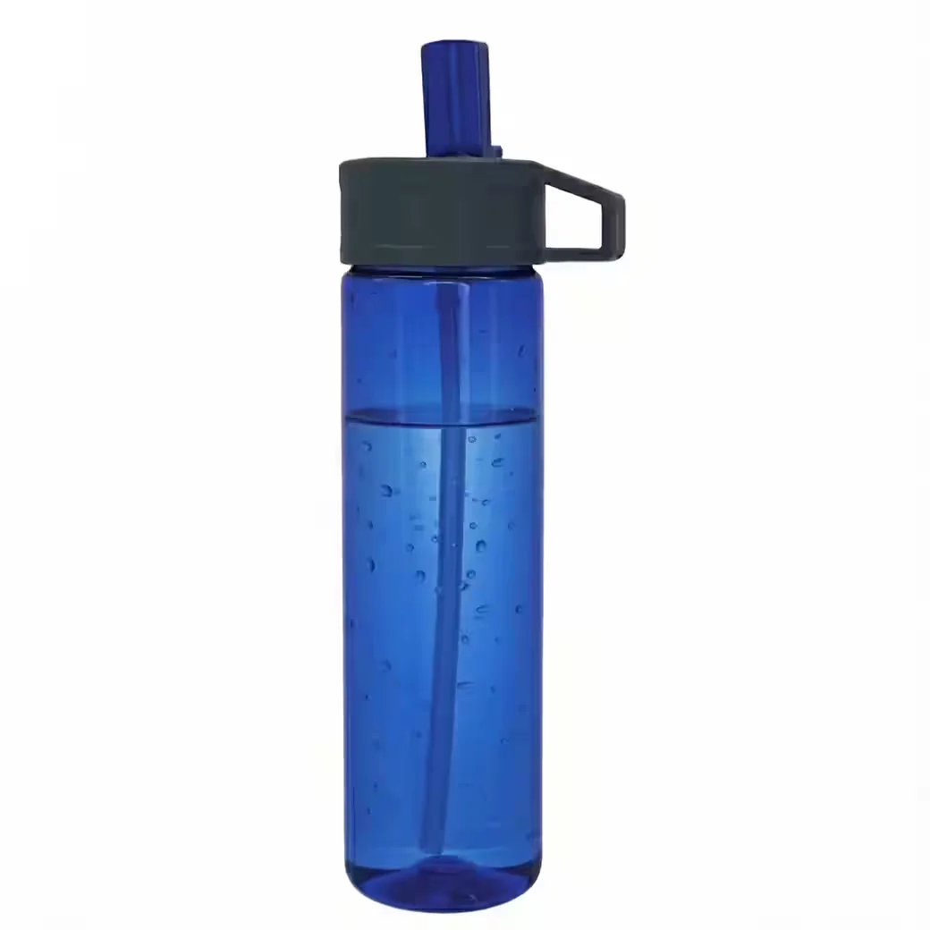 NORSKSKIN Trinkflasche 750 ml mit Trinkhalm Klappverschluss, BPA-frei
