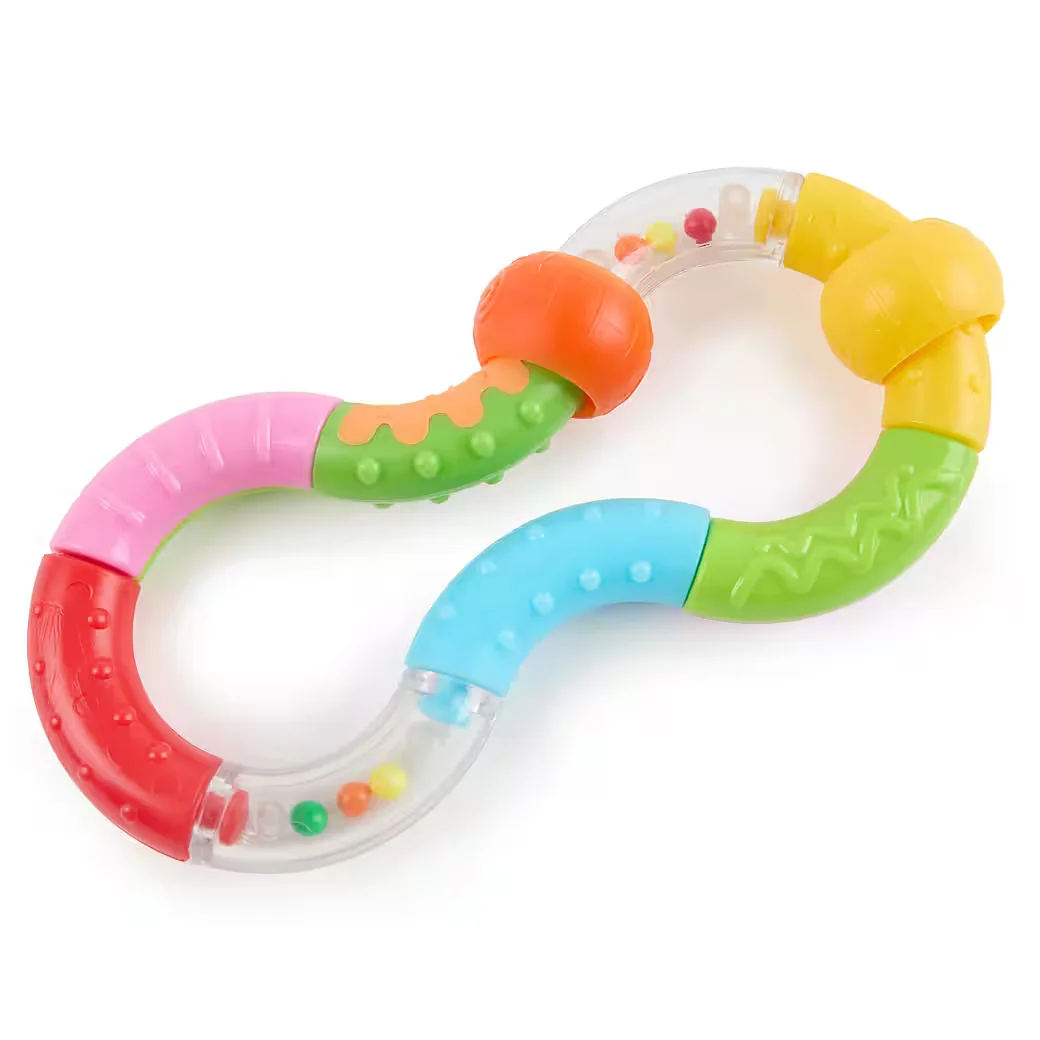 BIECO Ringrassel Greifspielzeug Baby mit beweglichen Elementen