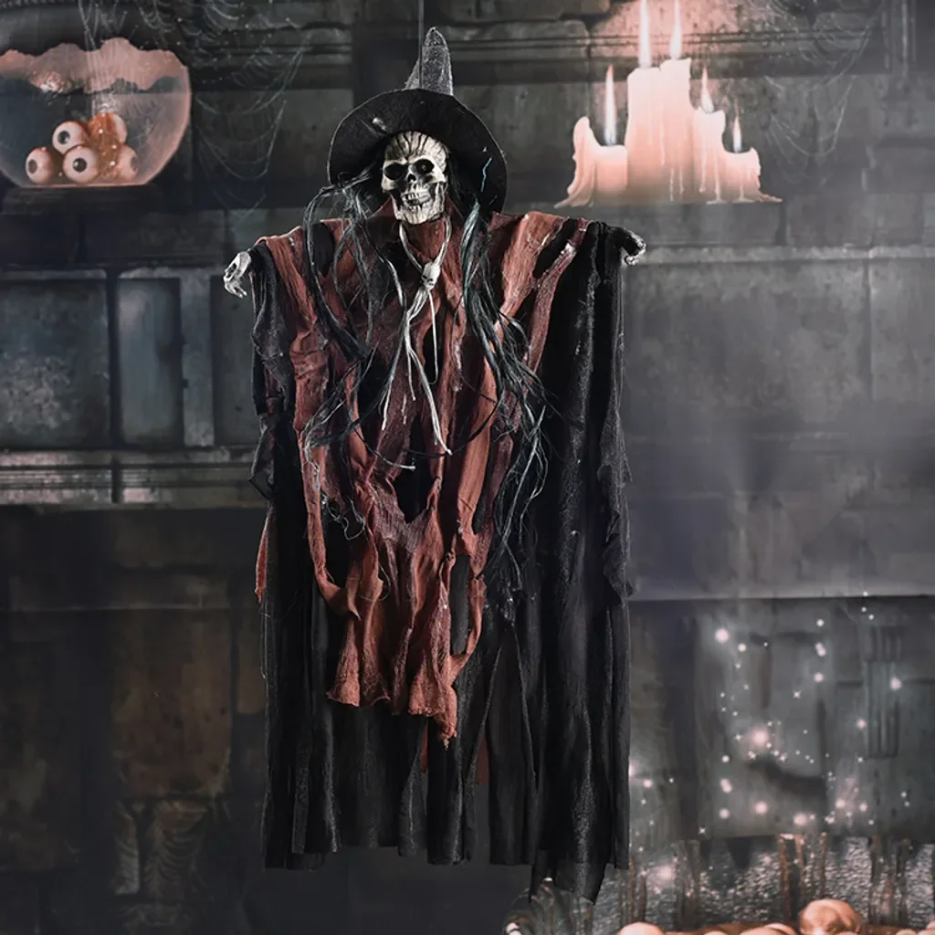 MC STAR Halloween Hängender Totenkopf Geist, Stimmensteuerung Deko