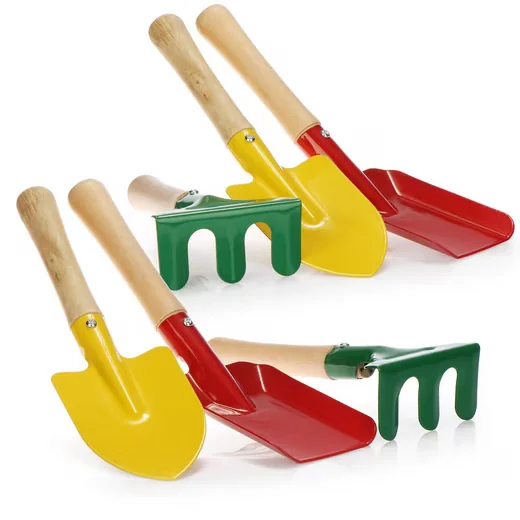 COM-FOUR Spielzeug Gartenset Gartenwerkzeug Harke Schaufel Spaten