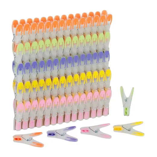 Relaxdays Wäscheklammern Soft Grip rutschfest 75 Stück