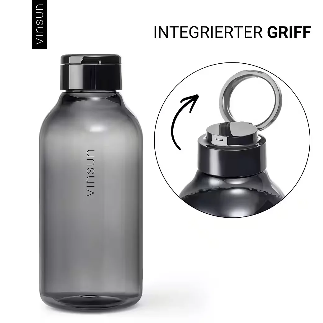 VINSUN Trinkflasche 750 ml Tritan auslaufsicher kohlensäuregeeignet