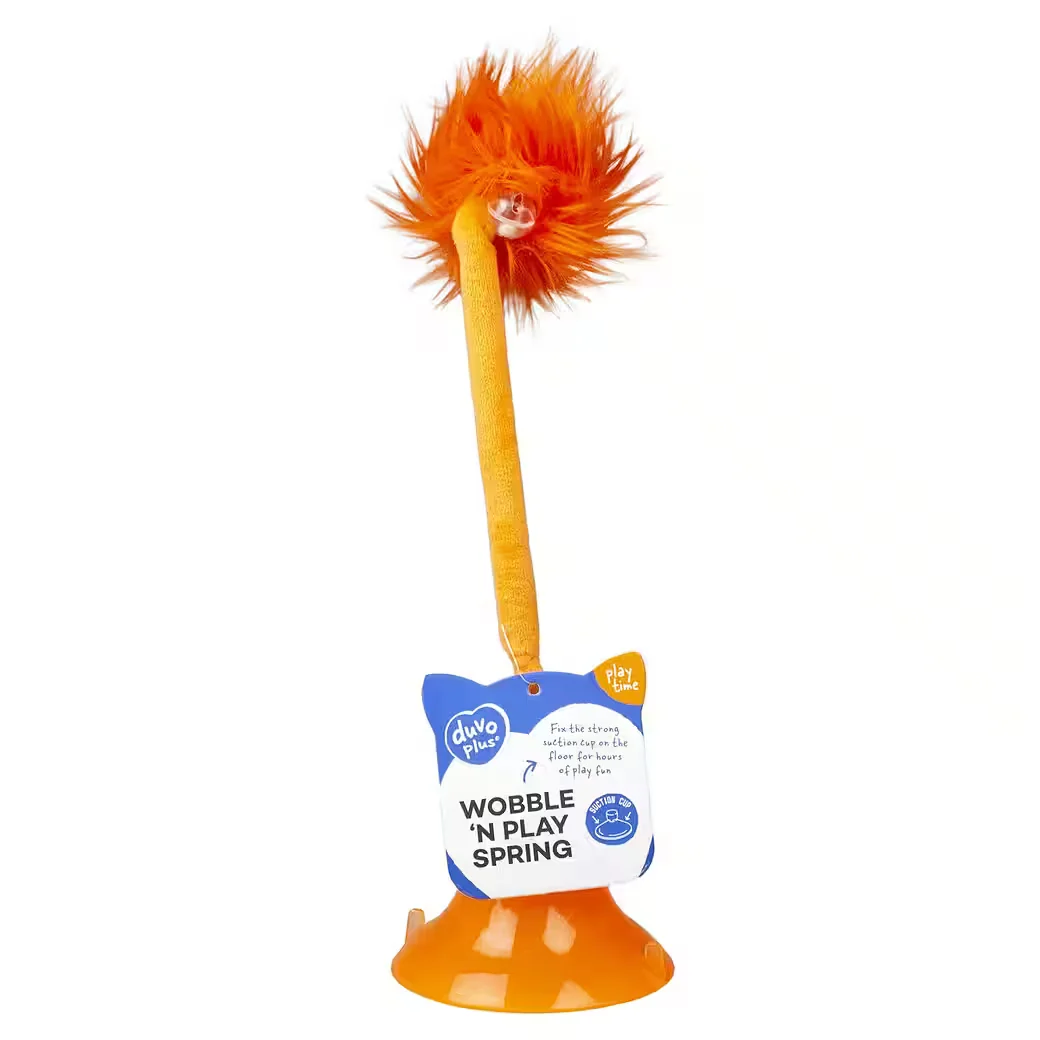 DUVO+ Wobble n Play Spring interaktives Katzenspielzeug orange
