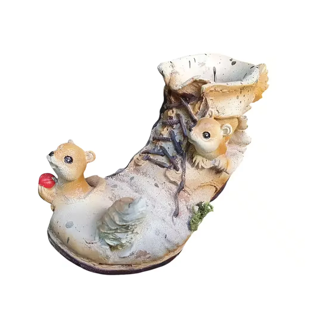 ASPINAWORLD Gartenfigur Pflanzschuh mit Eichhörnchen 8 cm