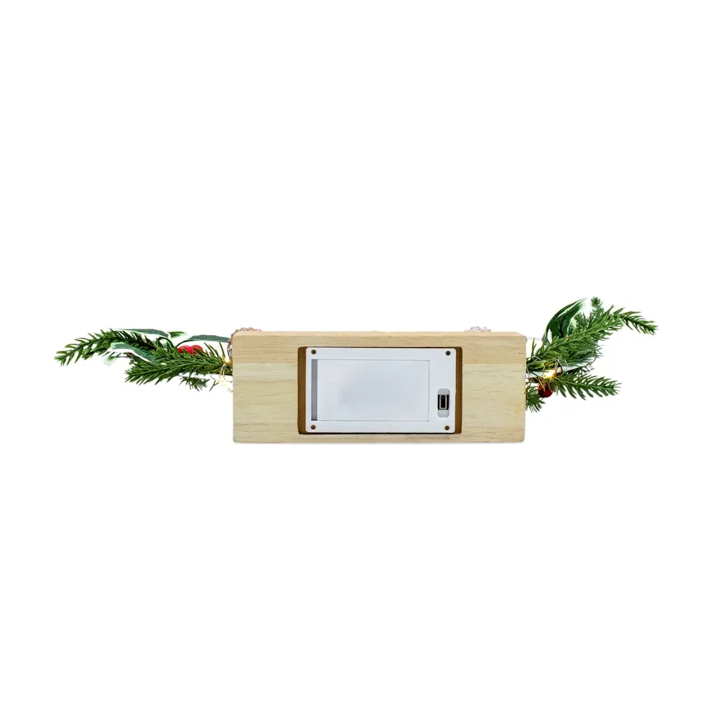 Spetebo LED Winterszene Ring 32 cm mit Tannengrün, Timer zum Stellen