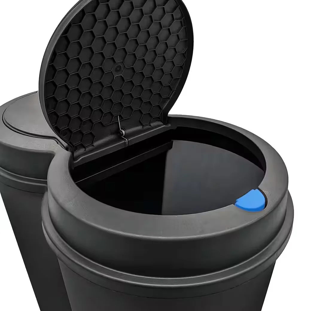 Spetebo Mülleimer 2x25L Duo für Mülltrennung mit Druckknopf-Deckel
