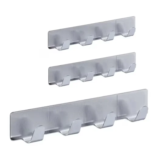 Relaxdays Hakenleiste selbstklebend, 6er Set Wandhaken