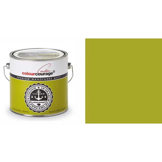 COLOURCOURAGE Wandfarbe 2,5 L Gelbgrün Moutarde Verte Innen