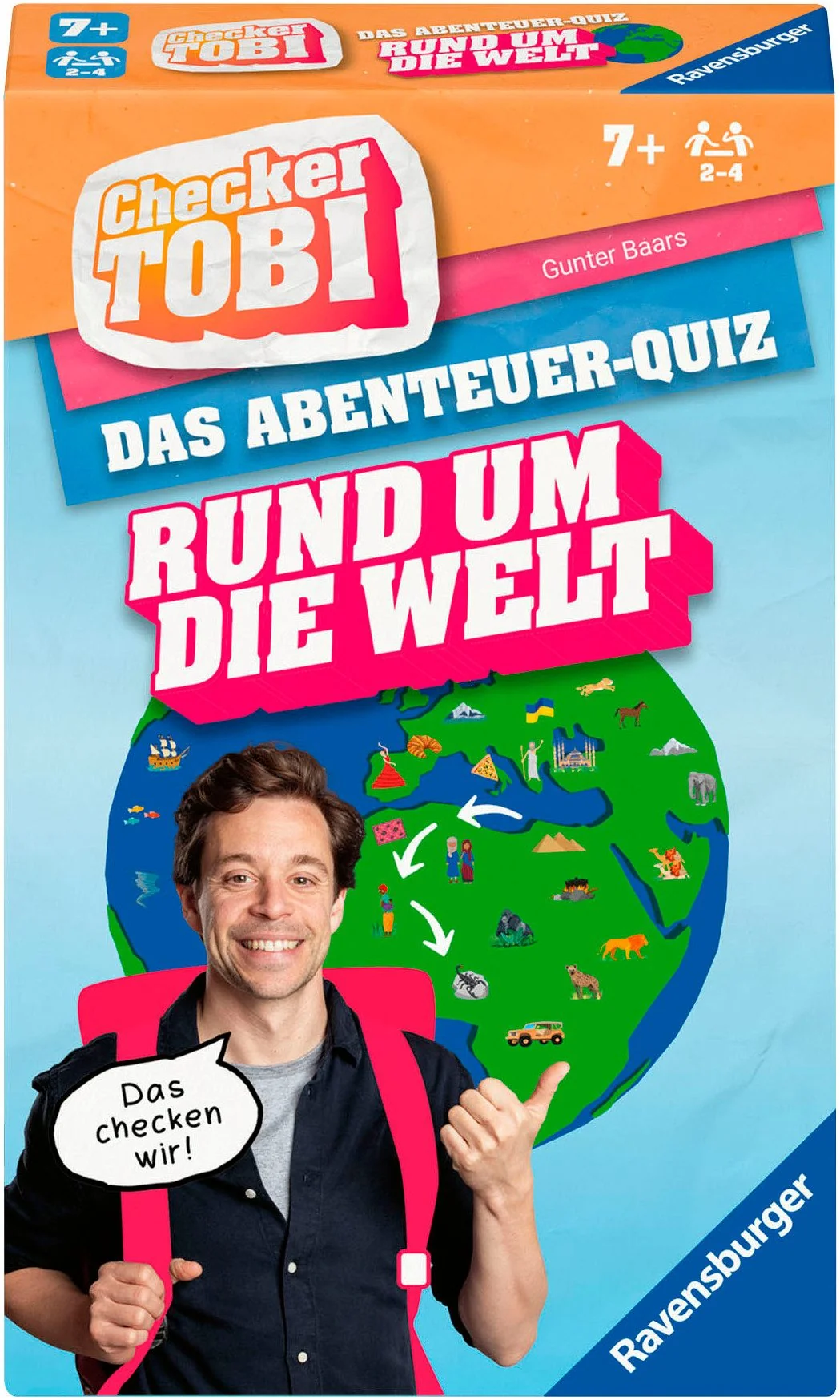 RAVENSBURGER Checker Tobi Rund um die Welt Brettspiel