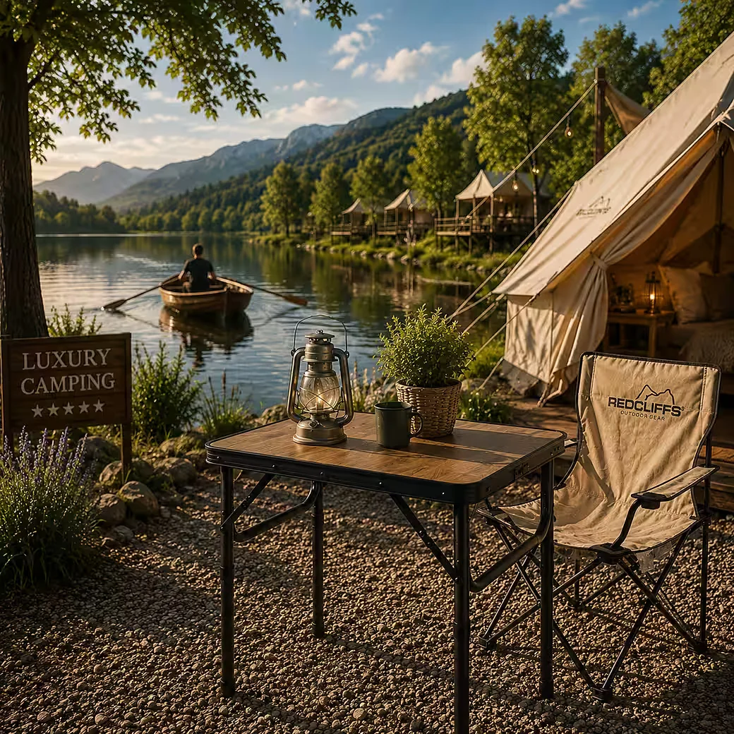 MOJAWO Campingtisch klappbar Alu 60x45 cm höhenverstellbar 26-56 cm