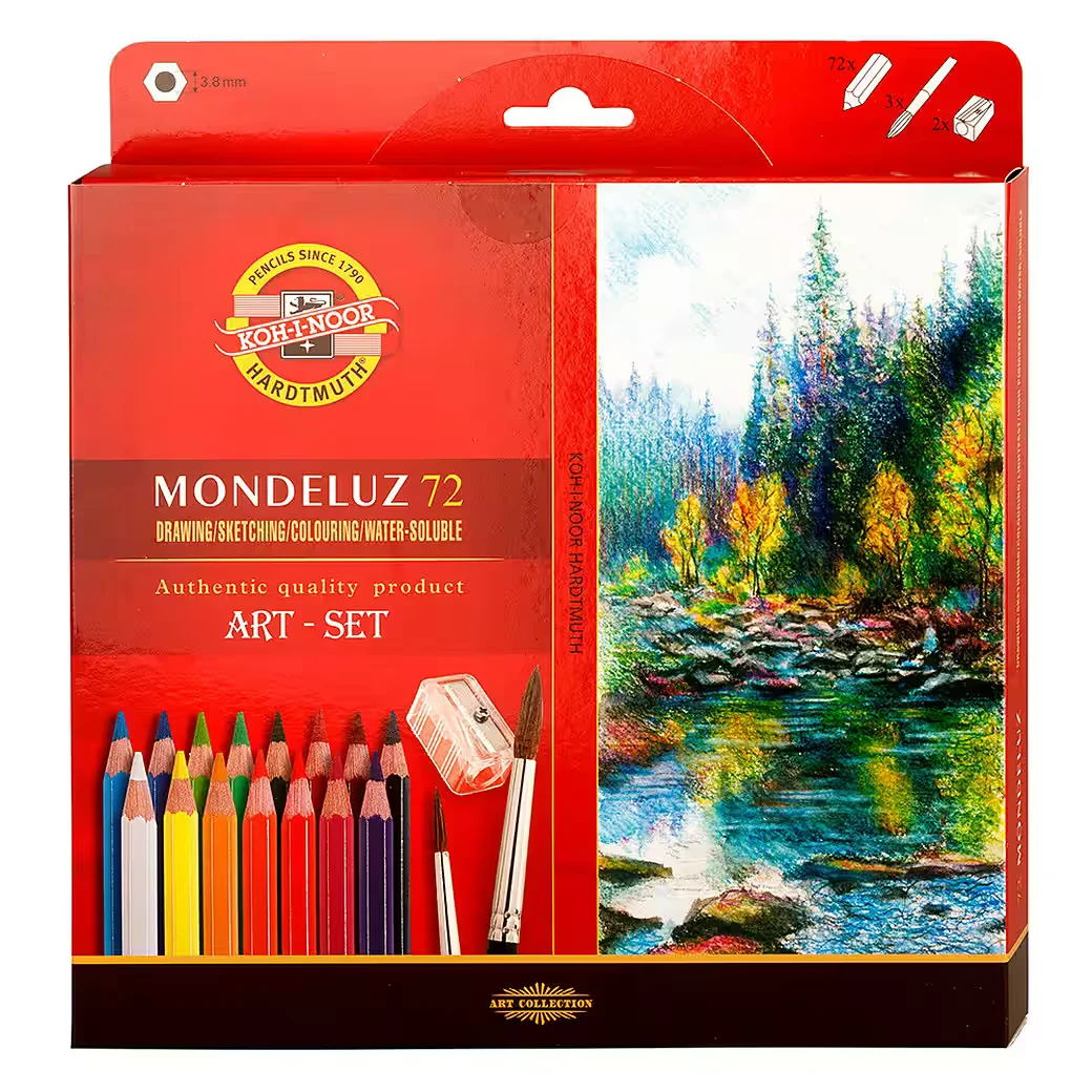 Koh-I-Noor Aquarellfarbstifte 72er Set mit Spitzer und Pinsel