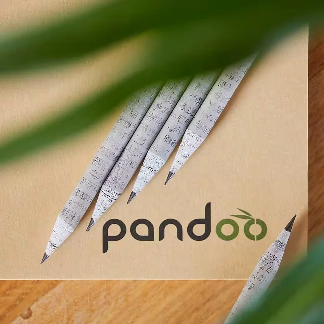 PANDOO Bleistifte Set 12 Stück aus recyceltem Zeitungspapier