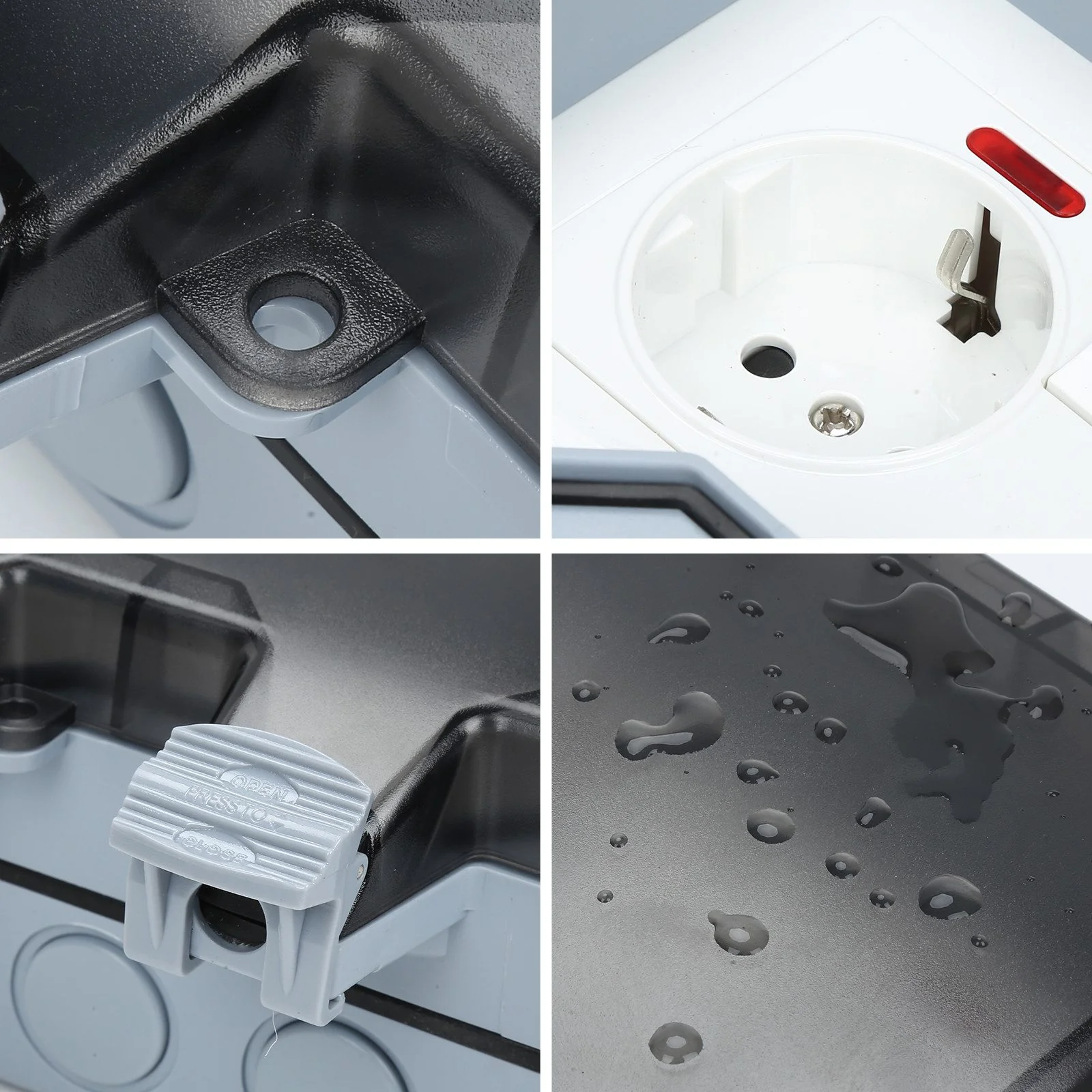 CLANMACY Gartensteckdose IP66 wasserdicht mit Schalter Aufputz