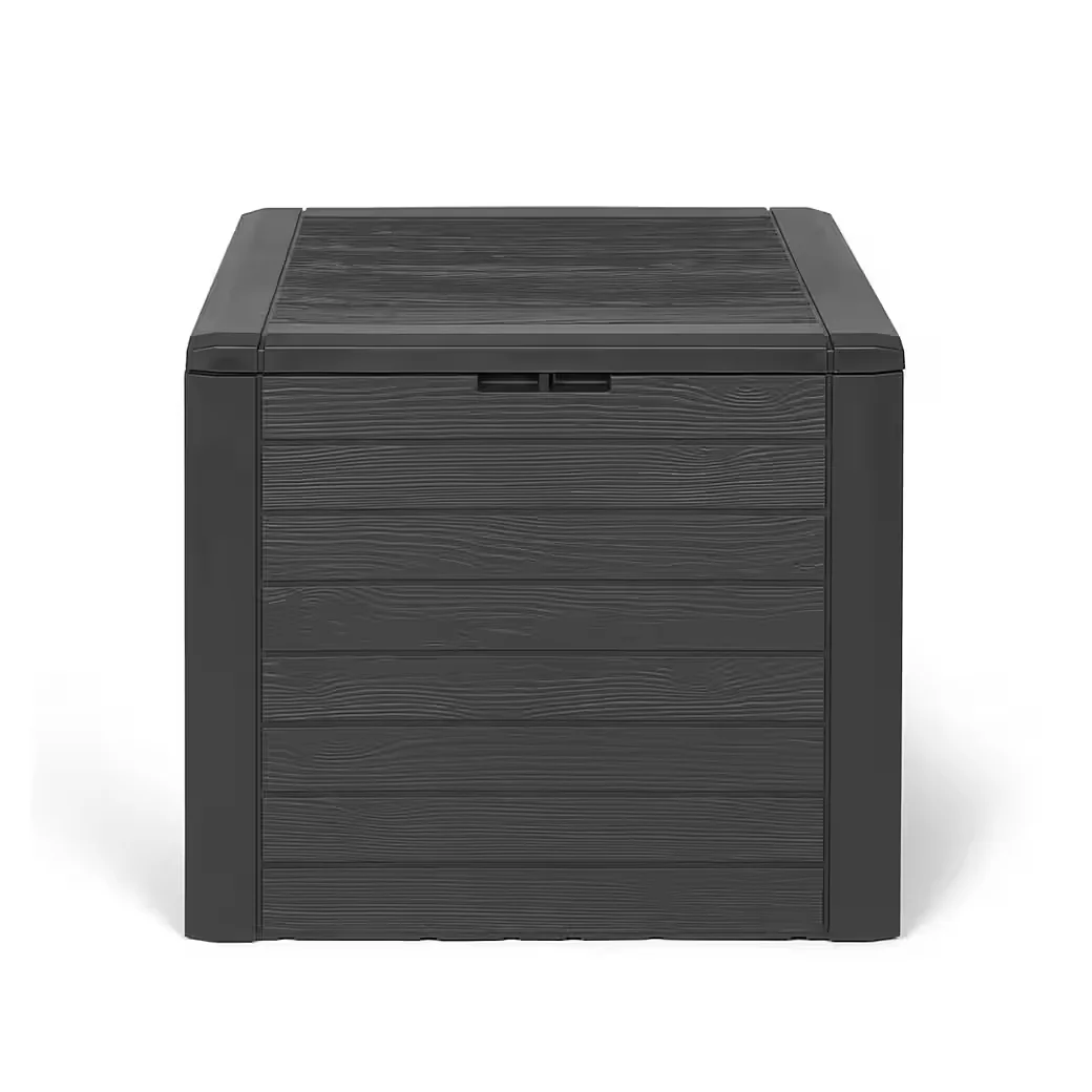 KREHER Kissenbox WOOD 140 L Auflagenbox Holzoptik Anthrazit
