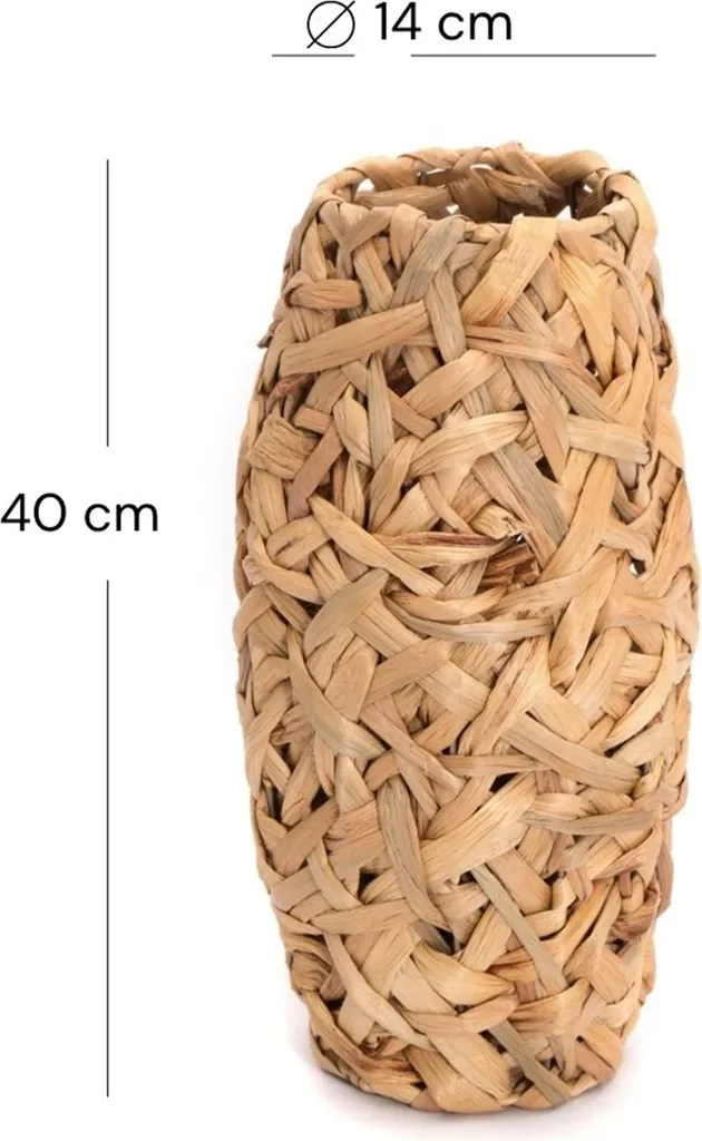 XTRADEFACTORY Bodenvase Calida 40 cm aus Wasserhyazinthe geflochten