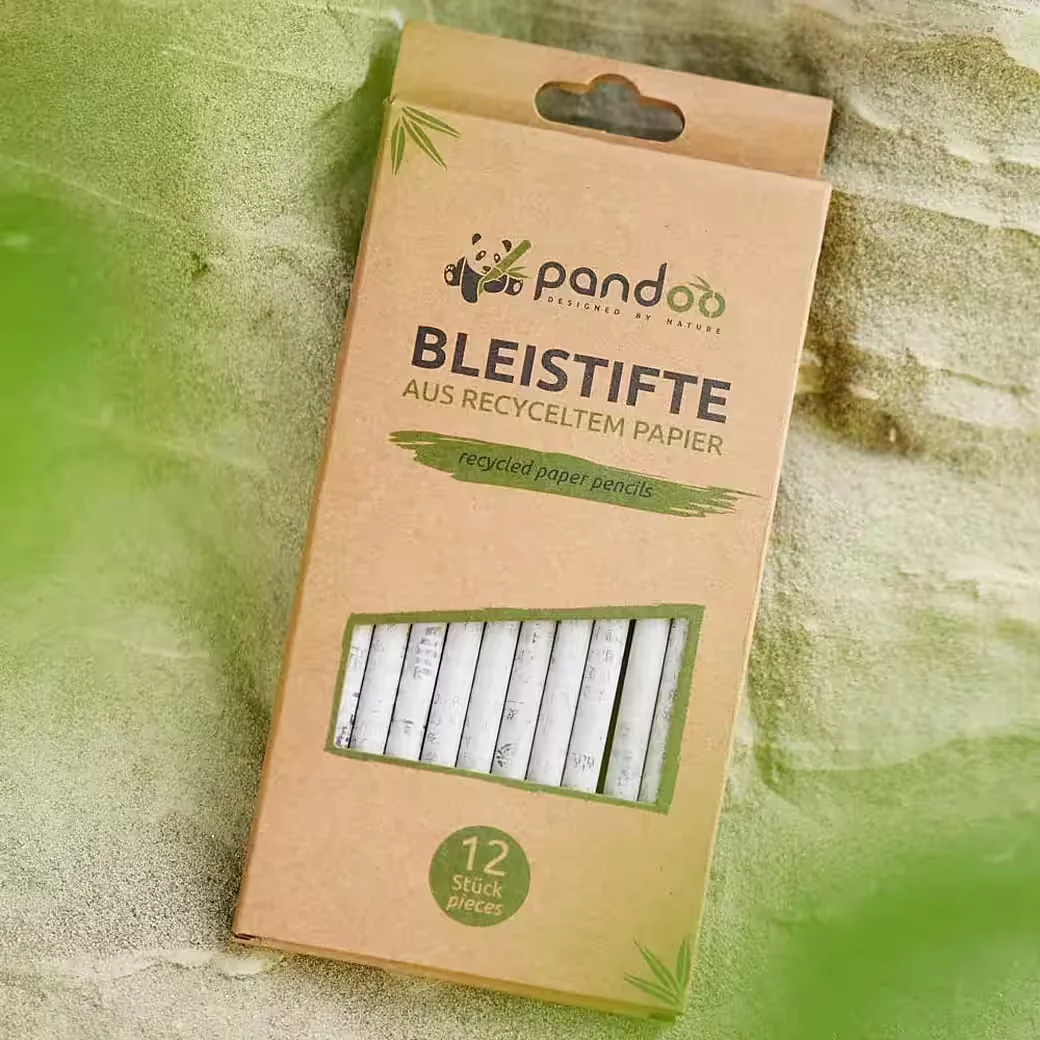 PANDOO Bleistifte Set 12 Stück aus recyceltem Zeitungspapier