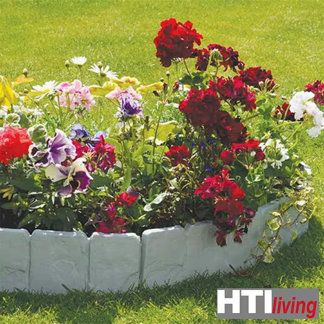 HTI-Living Rasenkante Steinoptik Beeteinfassung 10er Set 25x23 cm