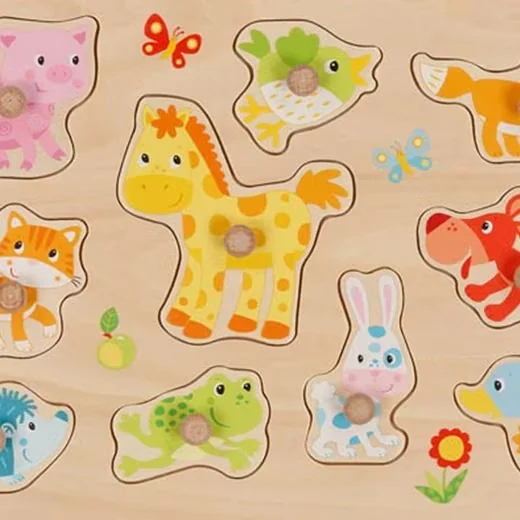 Goki Steckpuzzle Tierkinder