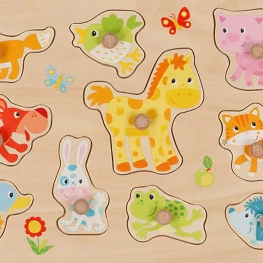 Goki Steckpuzzle Tierkinder