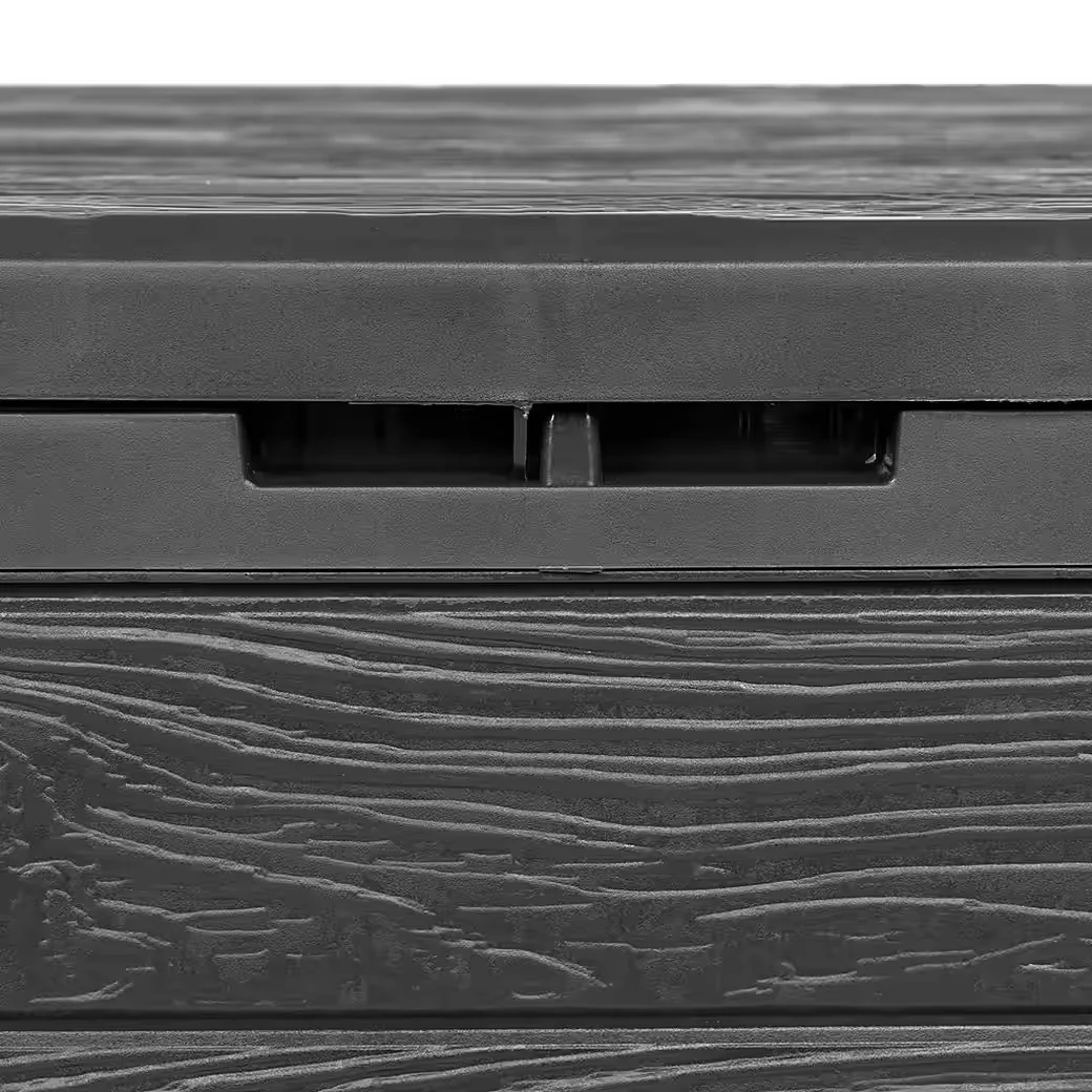 KREHER Kissenbox WOOD 140 L Auflagenbox Holzoptik Anthrazit
