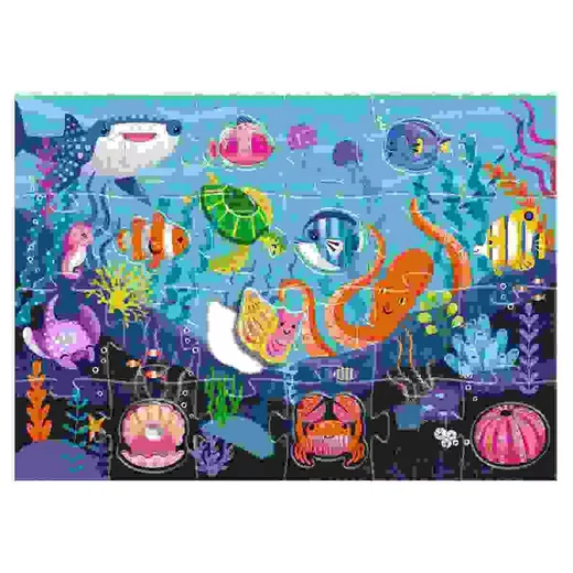 DJECO Tactilo Meer Tastpuzzle 24+8 Teile für Kinder