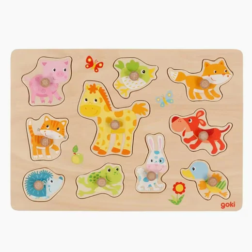 Goki Steckpuzzle Tierkinder