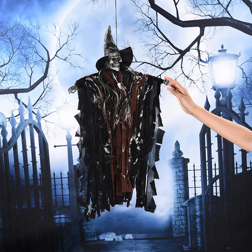 MC STAR Halloween Hängender Totenkopf Geist, Stimmensteuerung Deko