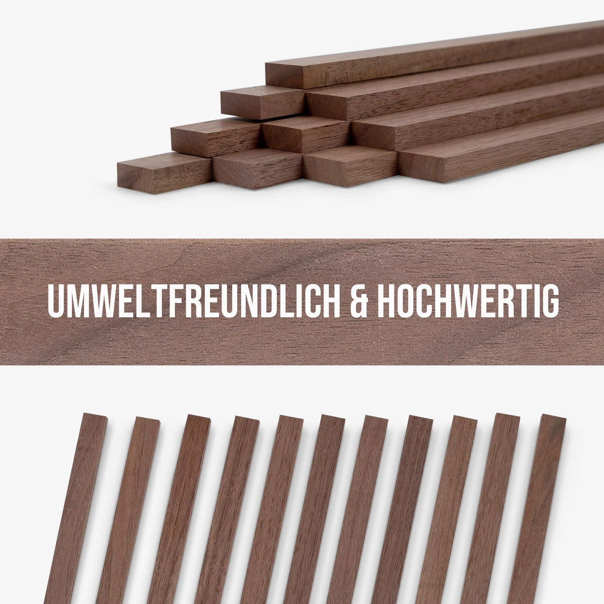 Woodsellers Kantholz 10er-Set Nussbaum gehobelt 8x20x500 mm