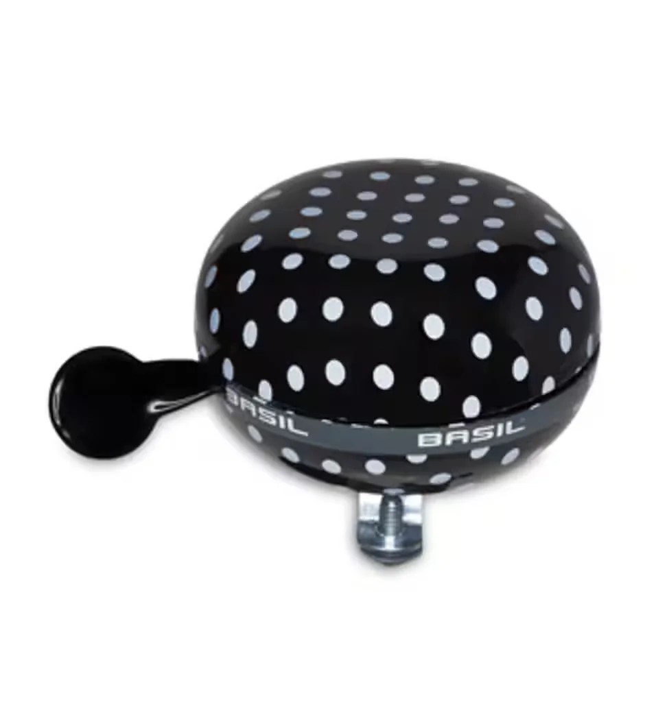 BASIL Fahrradklingel Ding Dong Polkadot schwarz weiße Punkte