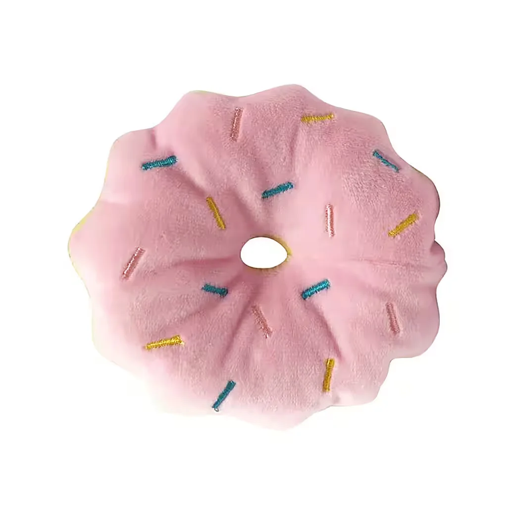 MECHRIGHT Hundespielzeug Plüsch Donut Kauspielzeug mit Quietscher