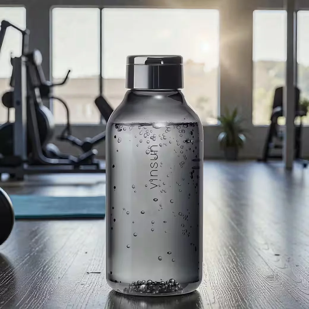 VINSUN Trinkflasche 750 ml Tritan auslaufsicher kohlensäuregeeignet