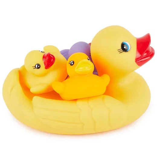 BIECO Badeenten-Set Schwimmenten Familie 4 Stück Badespielzeug