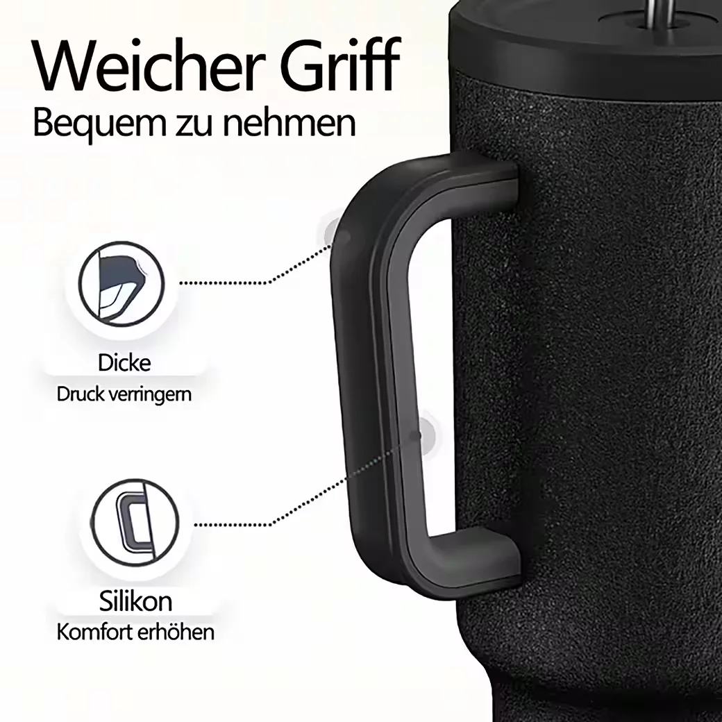 IBETTERTEC Thermosflasche 1,2L Edelstahl doppelwandig mit Griffdeckel
